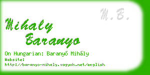 mihaly baranyo business card