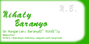 mihaly baranyo business card